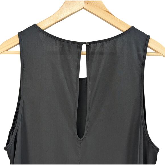 NWT H&M Divided Sleeveless High Low Shift Dress Minimal Dark Academia Black 12 - Picture 5 of 8